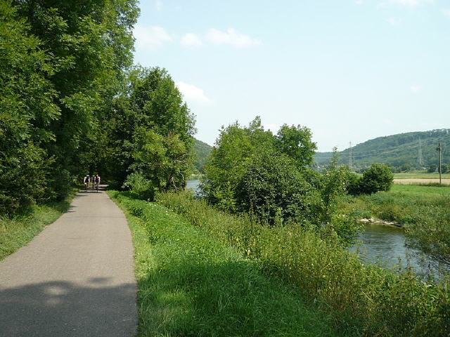 Radweg entlang des Neckars